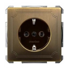 Механізм розетки SCHUKO із заслінками ант.латунь 16А Merten, MTN2301-4143