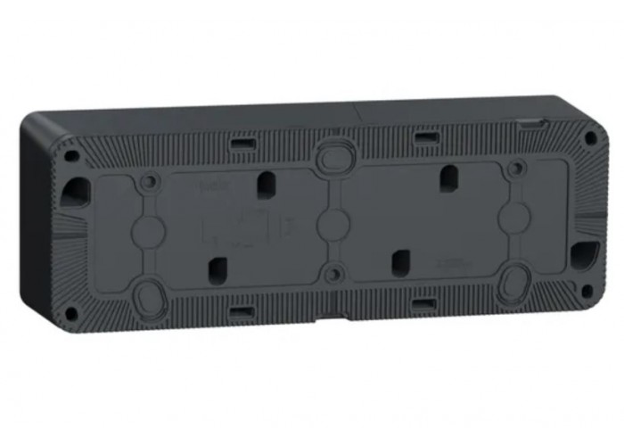 Накладна 3-місна розетка Schneider Electric MUR36038 із з/к та шторками IP55 (антрацит)
