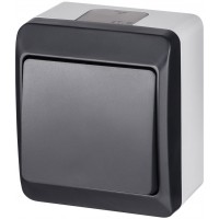 Одноклавішний вимикач Elektro Plast 0331-7 Hermes IP44 антрацит