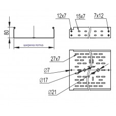 Перфорований лоток 600х80х3000мм DKC 35308