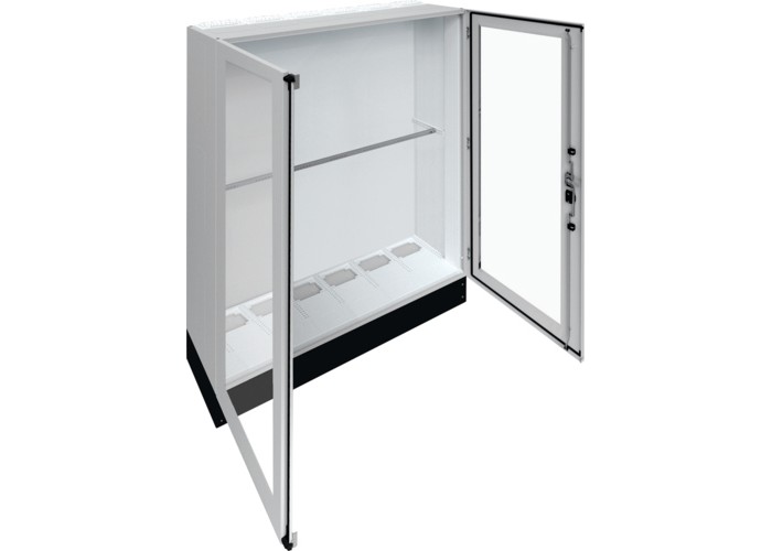 Підлоговий щит із прозорими дверима Hager FR26U2 Univers IP55/II 1850x1550x400мм із цоколем h=200мм