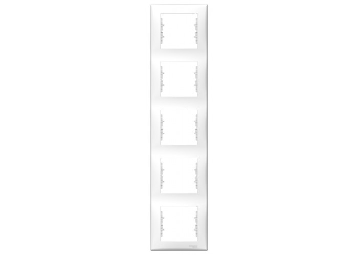 Пятиместная вертикальная рамка Schneider Electric Sedna SDN5801521 (белая)