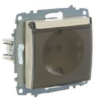 Розетка ABB Cosmo 619-011400-218 з кришкою (титан)