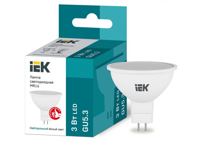 Светодиодная лампа IEK ECO MR16 3Вт 270Лм 4000К