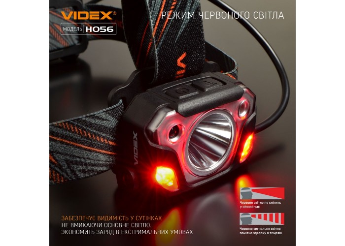 Світлодіодний налобний ліхтарик Videx 1400Лм 6500K (VLF-H056)