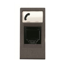 Телефонна розетка ABB Zenit 2CLA211760N1801 N2117.6 AN 1М (антрацит)