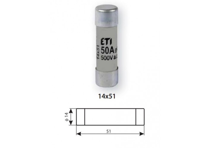Запобіжник ETI 002631006 CH 14X51 aM 8A 690V