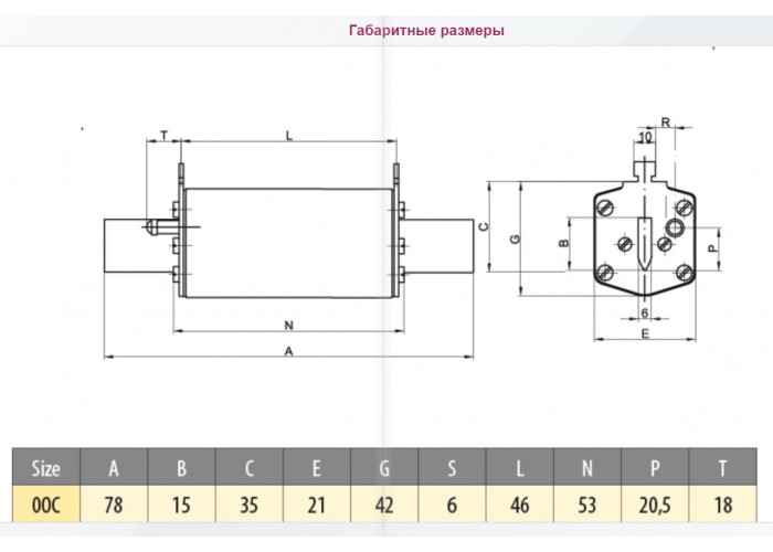 Запобіжник ETI 004721204 M000UQ2/10A/690V gR (200 kA)