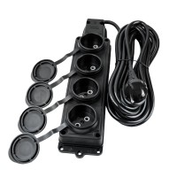Подовжувач Violux 4p 10м без заземлення чорний IP44 каучук ( 934102 )