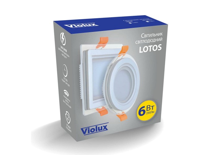 Світильник LED даунлайт Violux LOTOS  6W 5000K квадрат IP20 (110011)