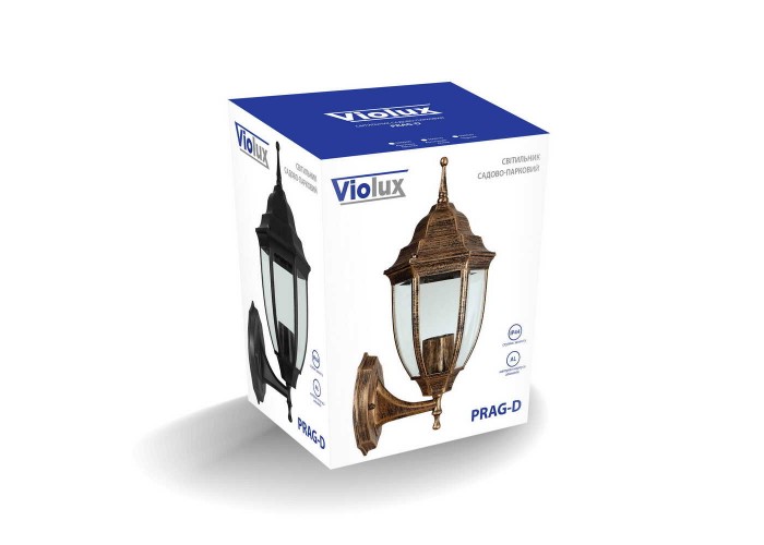 Світильник садово-парковий Violux Prag-D чорний 60W Е27 IP44 ( 500020 )