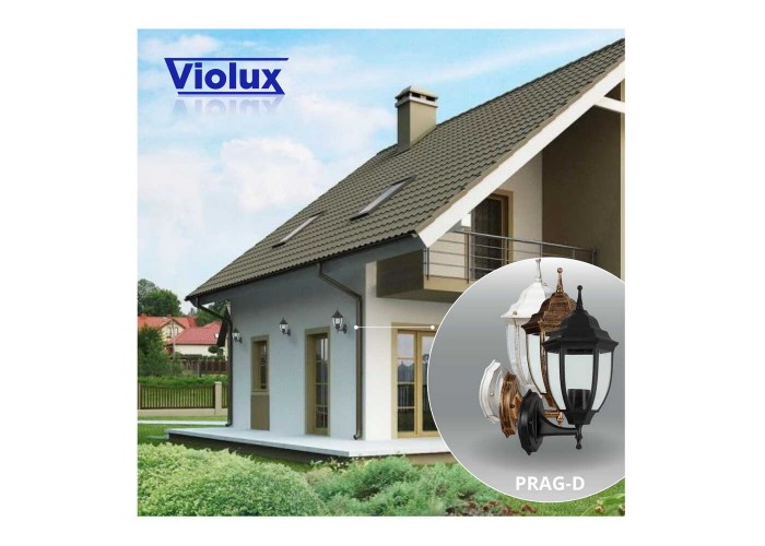 Світильник садово-парковий Violux Prag-D чорний 60W Е27 IP44 ( 500020 )