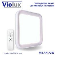 Світильник LED smart MILAN+пульт 72W 3000-6000K IP20 квадрат ( 220215 )