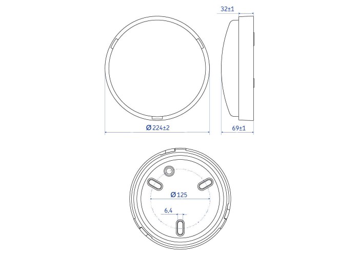Світильник LED Violux НББ ATOM UA 18W 5000K IP44 антрацит ( 243523​ )