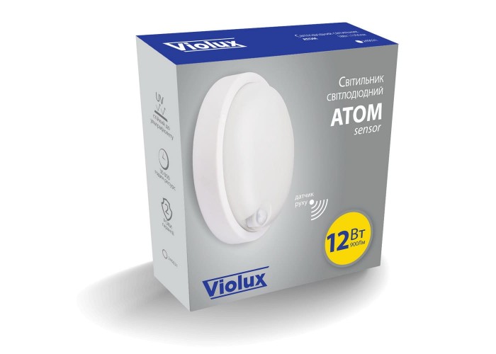 Світильник LED Violux НББ ATOM sensor 12W 5000K IP54  ( 240031 )