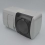 Вимикач EVA сірий 2кл + Розетка з заземленням з кришкою IP54 ( 554-011500-922 )