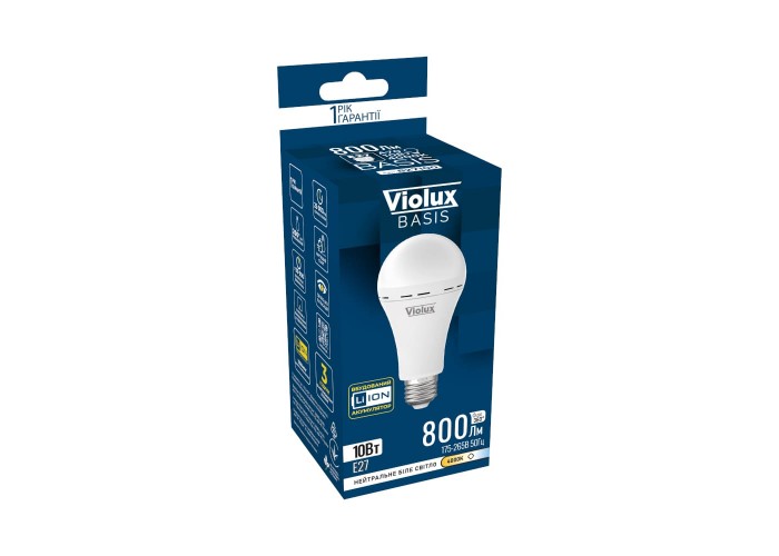 Лампа акумуляторна LED BASIS A70 10W E27 4000K Violux​ ( 827100 )