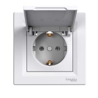 Розетка з кришкою Asfora біла, EPH3100121