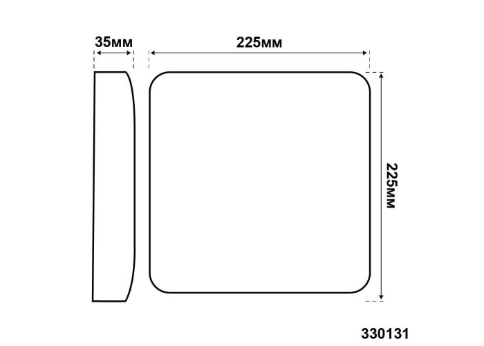 Світильник LED Violux НББ RODOS квадрат 24W 5000K IP20 чорний ( 330151 )