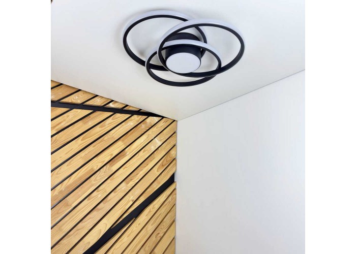 Світильник LED smart FORSAGE+пульт круг 100W 3000-5000K IP20 чорний ( 220765 )