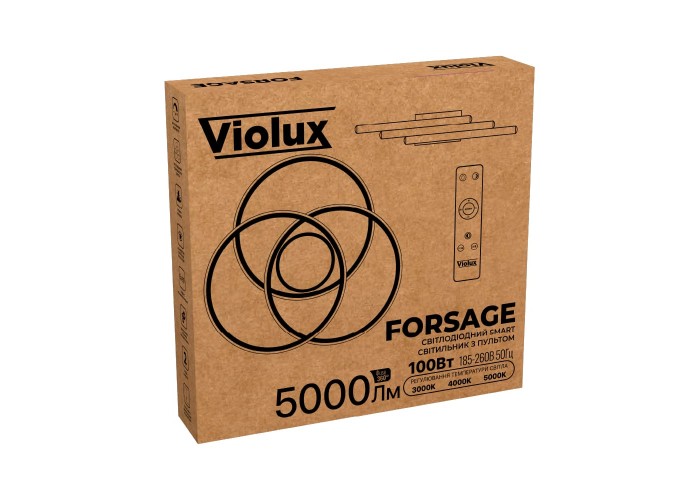 Світильник LED smart FORSAGE+пульт круг 100W 3000-5000K IP20 чорний ( 220765 )