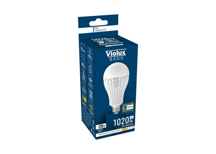 Лампа акумуляторна LED BASIS A80 12W E27 4000K Violux​ ( 829100 )