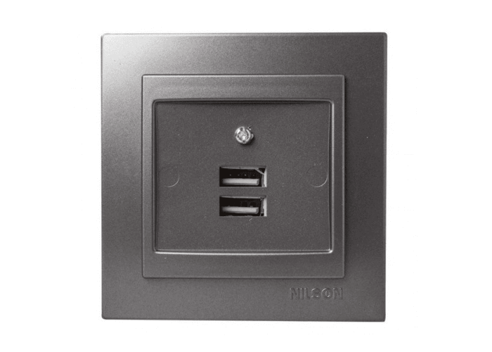 Розетка Nilson Touran антрацит 2-на USB ( 24161081 )