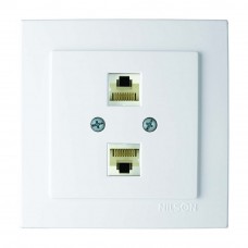 Розетка Nilson Touran біла комп'ютерна 2-на CAT5e RJ45 ( 24111046 )