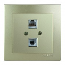 Розетка Nilson Touran золото комп'ютерна 2-на CAT6e RJ45 ( 24151047 )