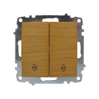 Вимикач ELBI ZENA Woodline клен 2кл прохідний без рамки ( 609-012700-211 )