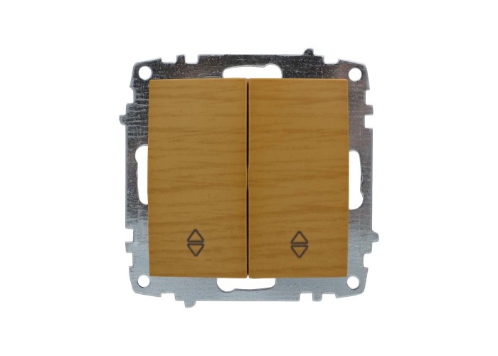 Вимикач ELBI ZENA Woodline клен 2кл прохідний без рамки ( 609-012700-211 )