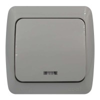 Вимикач EVA сірий 1кл з підсвіткою IP54 ( 554-011500-201 )