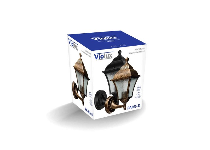 Світильник садово-парковий Violux Paris-D чорний 60W Е27 IP44 ( 500070 )
