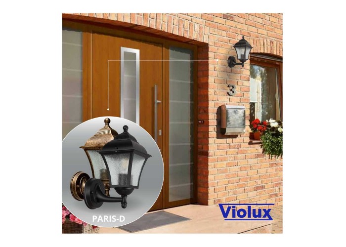 Світильник садово-парковий Violux Paris-D чорний 60W Е27 IP44 ( 500070 )
