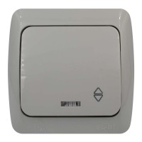 Вимикач EVA сірий 1кл прохідний з підсвіткою IP54 ( 554-011500-210 )
