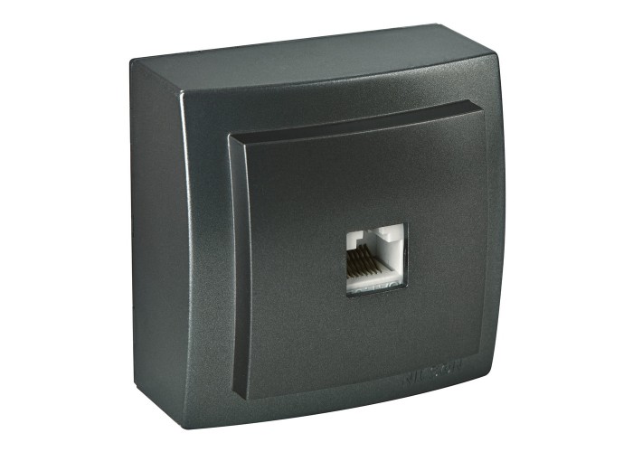 Розетка Nilson Themis антрацит комп'ютерна  CAT5e RJ45 ( 26161044 )