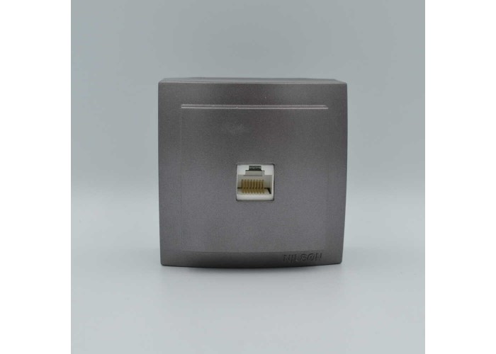 Розетка Nilson Themis антрацит комп'ютерна  CAT5e RJ45 ( 26161044 )