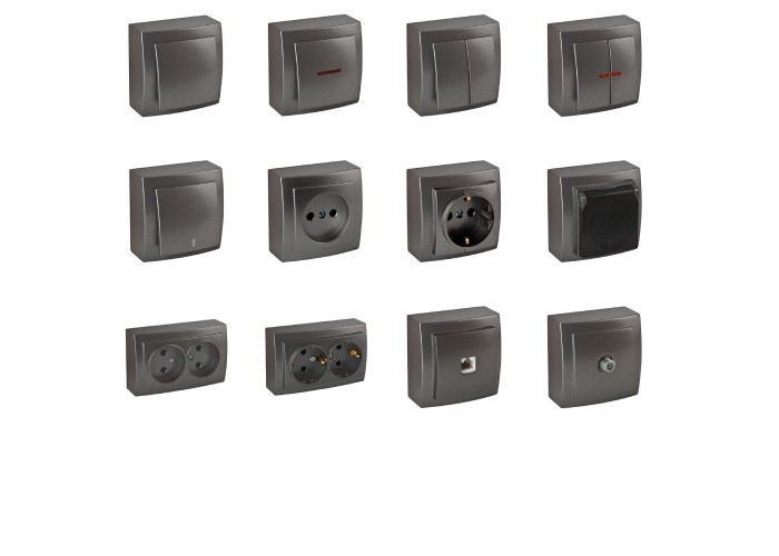 Розетка Nilson Themis антрацит комп'ютерна  CAT5e RJ45 ( 26161044 )