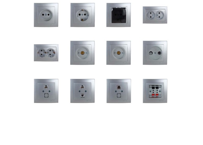 Розетка Nilson Touran срібло комп'ютерна  CAT5e RJ45 ( 24131044 )