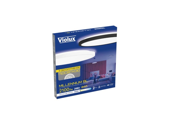 Світильник LED Violux ДББ MILLENNIUM BL 38W 4200K IP20 круг чорний ( 361238 )