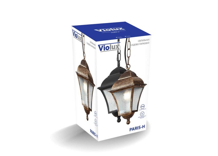 Світильник садово-парковий Violux Paris-H чорний 60W Е27 IP44 ( 500090 )