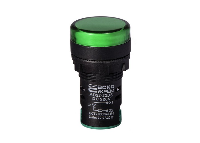 Світлосигнальна арматура AD22-22DS 220V зелена DC ( A0140030082 )​