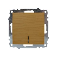 Вимикач ELBI ZENA Woodline клен 1кл з підсвіткою без рамки ( 609-012700-201 )