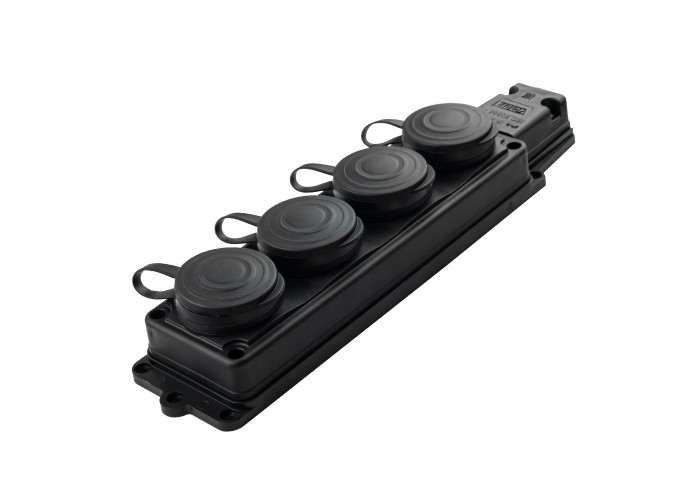 Колодка Violux каучук настінна 4-на з заземленням з кришкою IP44 ( 930730 )