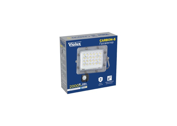 Прожектор LED Violux CARBON-S 20W 5000K 2000lm IP65 з датчиком ( 400212 )