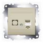 Розетка ELBI ZENA Silverline титан телефонна без рамки ( 609-011400-221 )