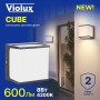 Світильник фасадний Violux CUBE 8W 4200K 600Lm ІР65 чорний ( 500430 )