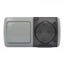Вимикач EVA сірий 1кл + Розетка з заземленням з кришкою IP54 ( 554-011500-920 )