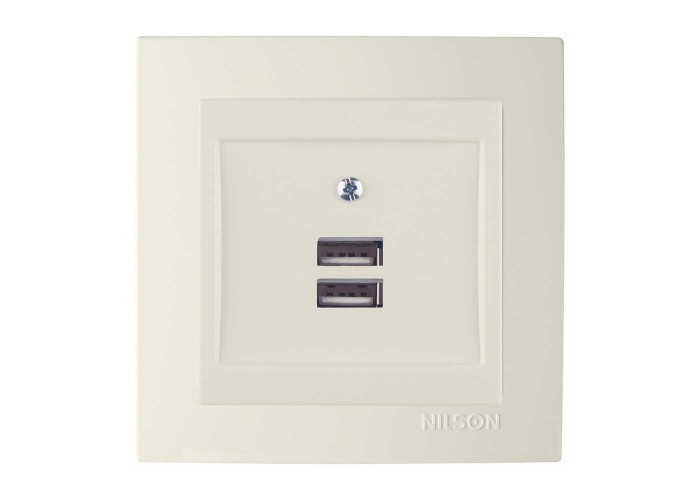Розетка Nilson Touran кремова 2-на USB ( 24121081 )