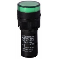 Сигнальна арматура Аско-Укрем AD16-16DS 220В АС зелена (A0140030051)